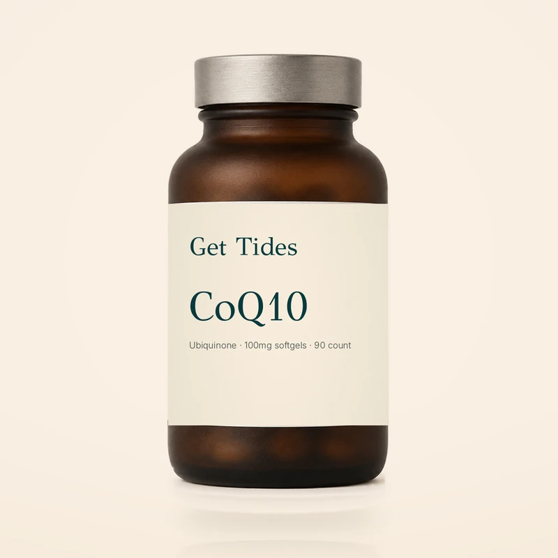 CoQ10 softgel bottle